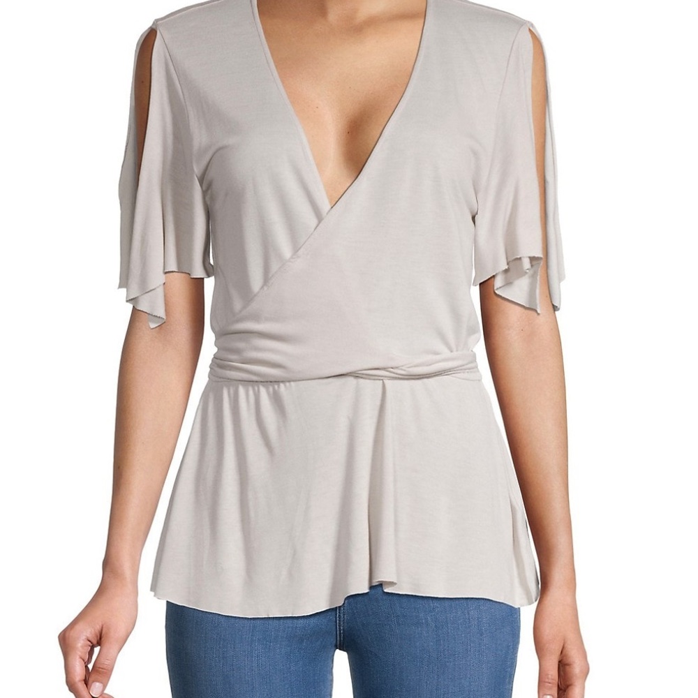 All Saints Amira Top Stone White / Grey NWT sz M